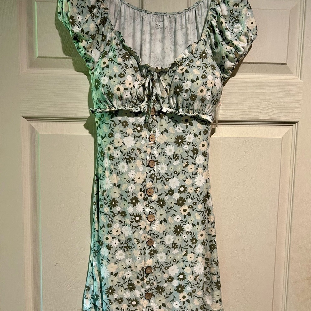 Floral Button-Down Dress with Tie-Front